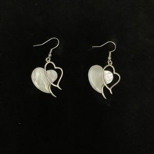 Two heatrs Nácar earrings
